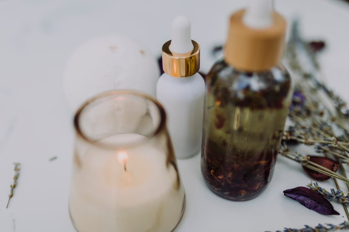 Aromatherapy essential oils and candles