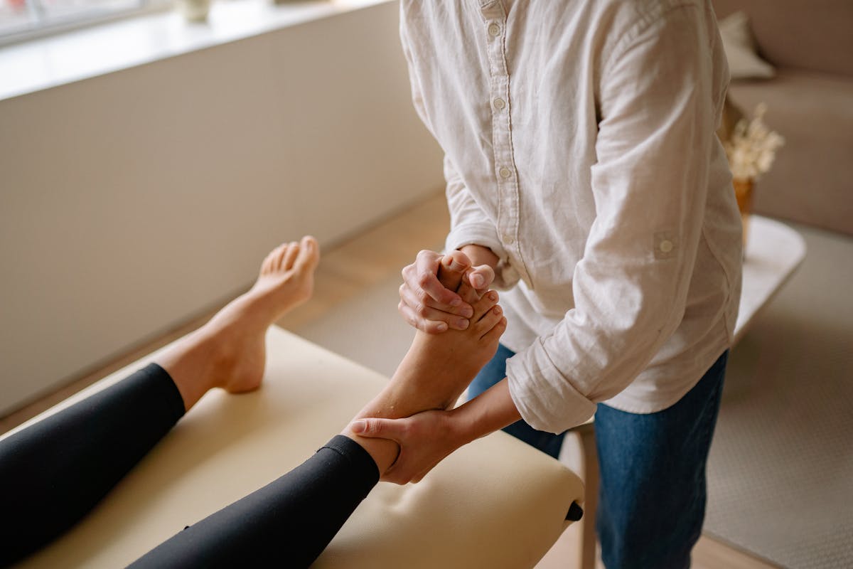 Foot reflexology treatment for relaxation