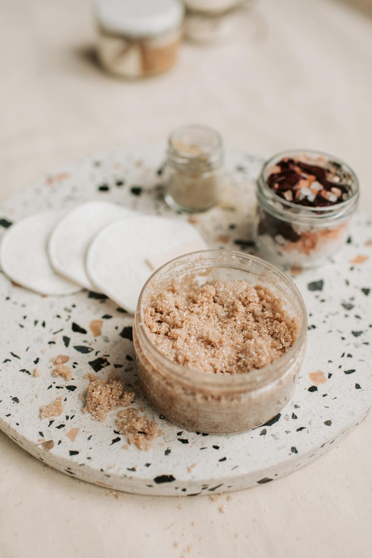 Body scrub and skin glow ritual treatment